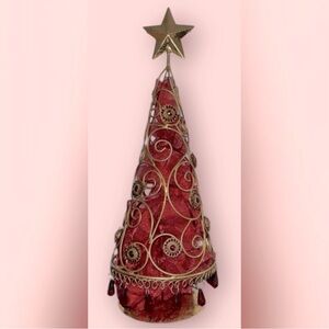 Christmas Metal Tree With Red Sparkling Details